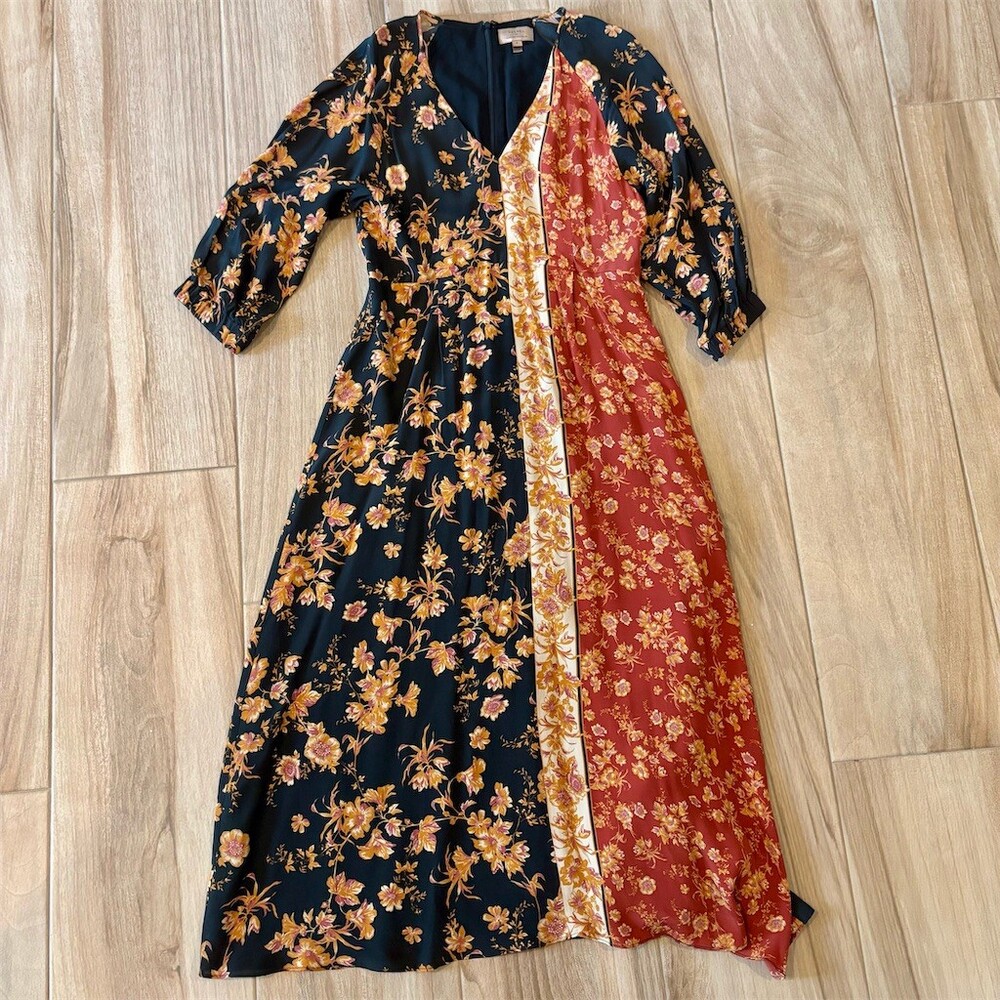 Kachel x Anthropologie Dress Womens Size 8 Multicolor Floral Colorblock